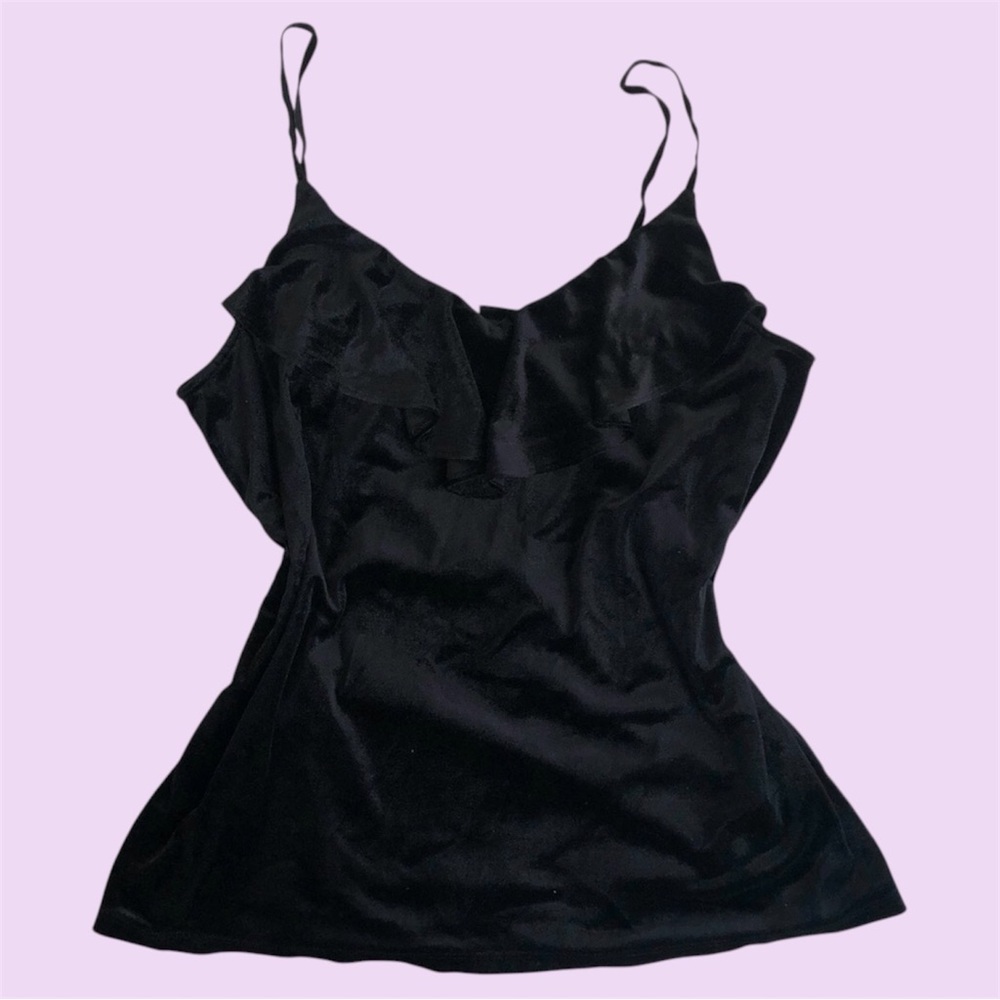 Y2K Black grunge velvet tank top
